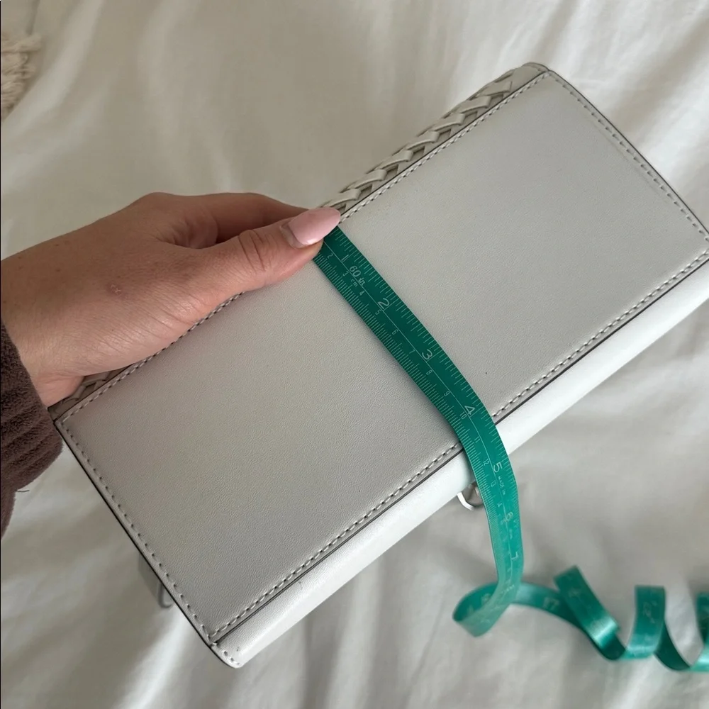 Michael Kors White Woven Satchel